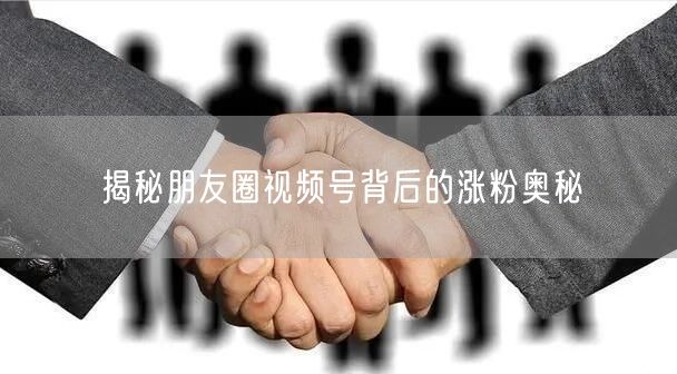 揭秘朋友圈视频号背后的涨粉奥秘