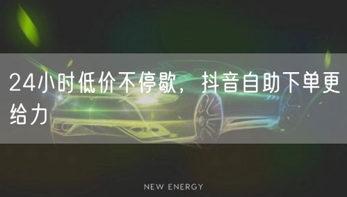 24小时低价不停歇，抖音自助下单更给力