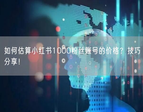 如何估算小红书1000粉丝账号的价格？技巧分享！