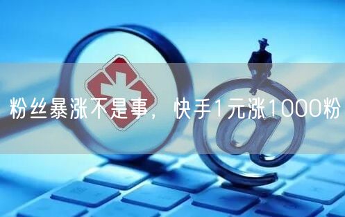 粉丝暴涨不是事，快手1元涨1000粉