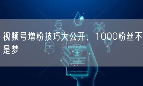 视频号增粉技巧大公开，1000粉丝不是梦