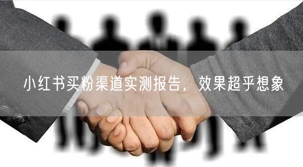 小红书买粉渠道实测报告，效果超乎想象