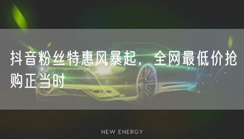 抖音粉丝特惠风暴起，全网最低价抢购正当时